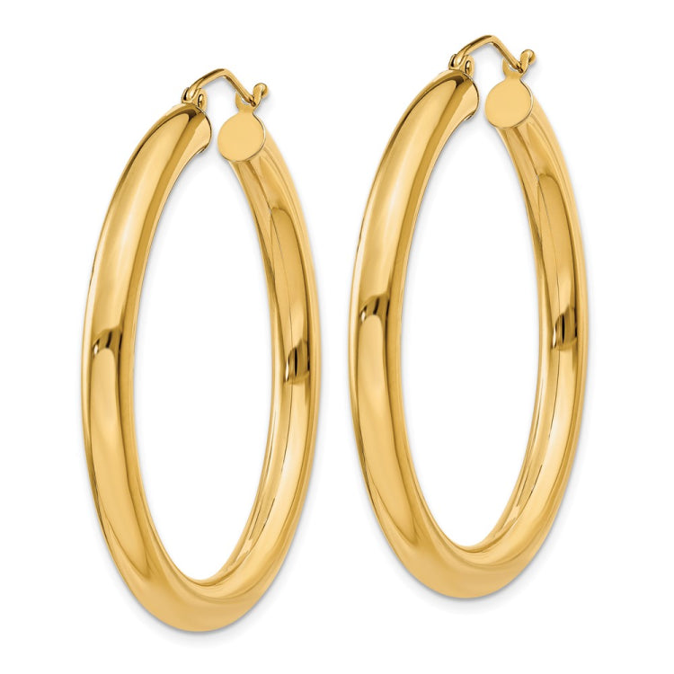 14K 4x40mm Polished Tube Hoop Earrings 14K 4x40mm Polished Tube Hoop Earrings