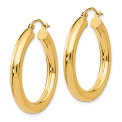 14K 4x30mm Polished Lightweight Tube Hoop Earrings 14K 4x30mm Polished Lightweight Tube Hoop Earrings