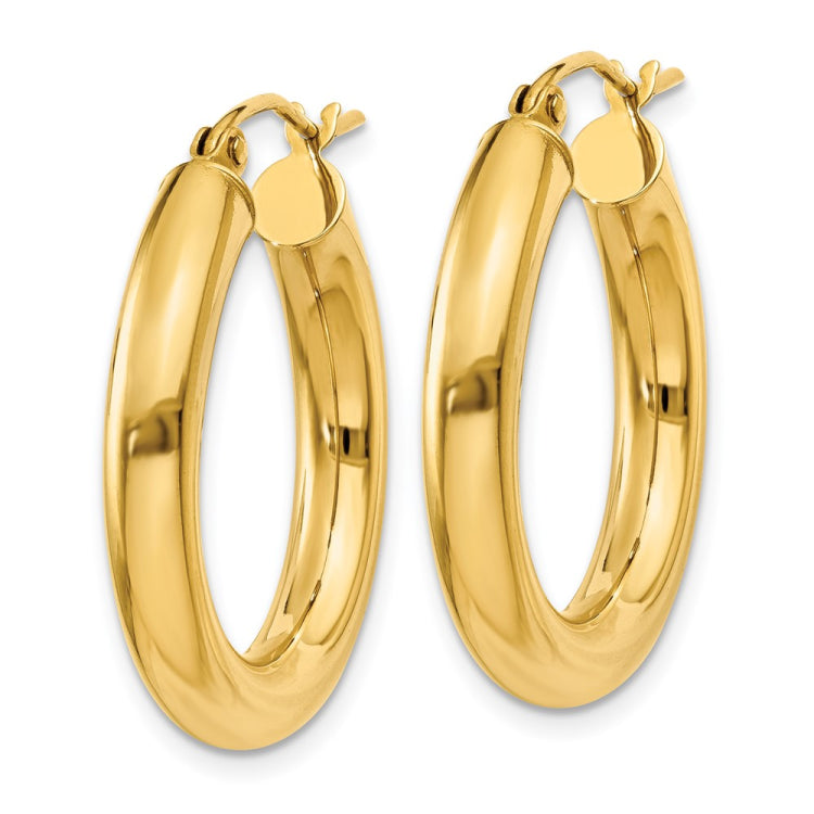 14k 4x25mm Polished Lightweight Tube Hoop Earrings 14k 4x25mm Polished Lightweight Tube Hoop Earrings