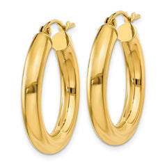 14k 4x25mm Polished Lightweight Tube Hoop Earrings 14k 4x25mm Polished Lightweight Tube Hoop Earrings