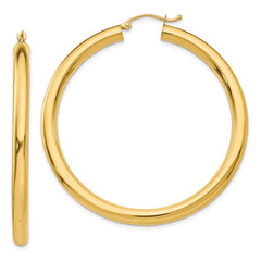 14K 4x50mm Polished Lightweight Tube Hoop Earrings 14K 4x50mm Polished Lightweight Tube Hoop Earrings