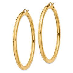 14K 4x60mm Polished Lightweight Tube Hoop Earrings 14K 4x60mm Polished Lightweight Tube Hoop Earrings