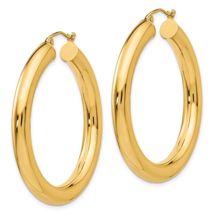 14k 5x40mm Polished Tube Hoop Earrings 14k 5x40mm Polished Tube Hoop Earrings