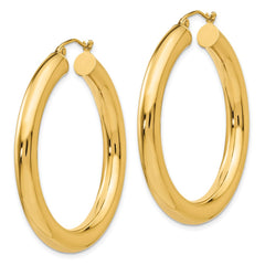 14k 5x40mm Polished Tube Hoop Earrings 14k 5x40mm Polished Tube Hoop Earrings