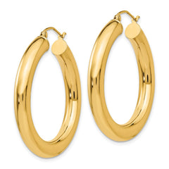 14k 5x35mm Polished Tube Hoop Earrings 14k 5x35mm Polished Tube Hoop Earrings