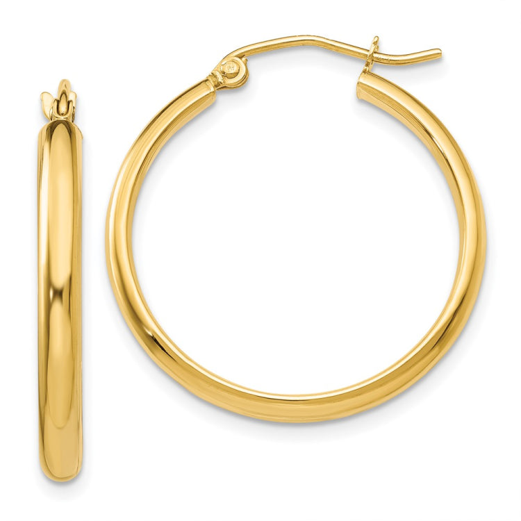 14k 2.75x25mm Polished Tube Hoop Earrings 14k 2.75x25mm Polished Tube Hoop Earrings