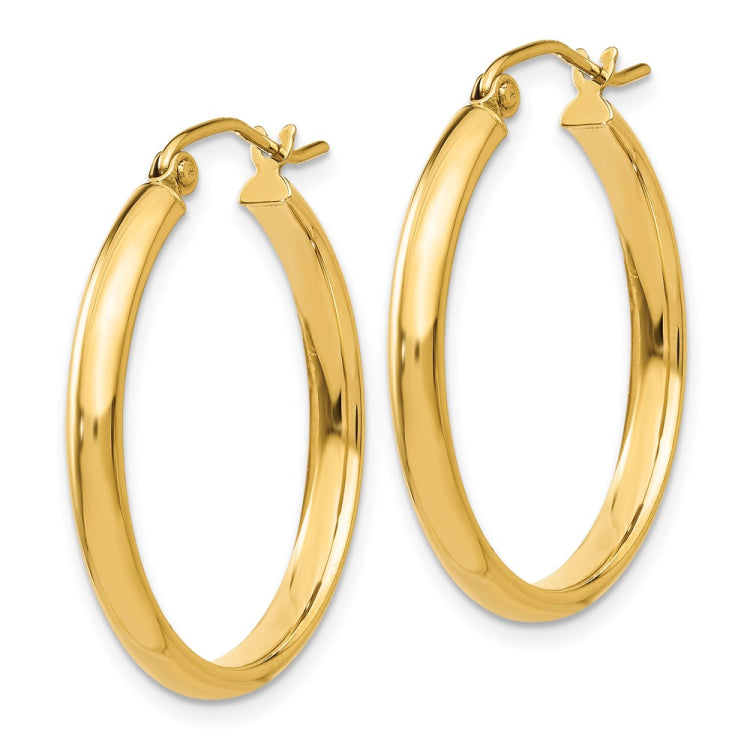 14k 2.75x25mm Polished Tube Hoop Earrings 14k 2.75x25mm Polished Tube Hoop Earrings