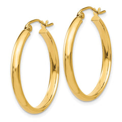 14k 2.75x25mm Polished Tube Hoop Earrings 14k 2.75x25mm Polished Tube Hoop Earrings