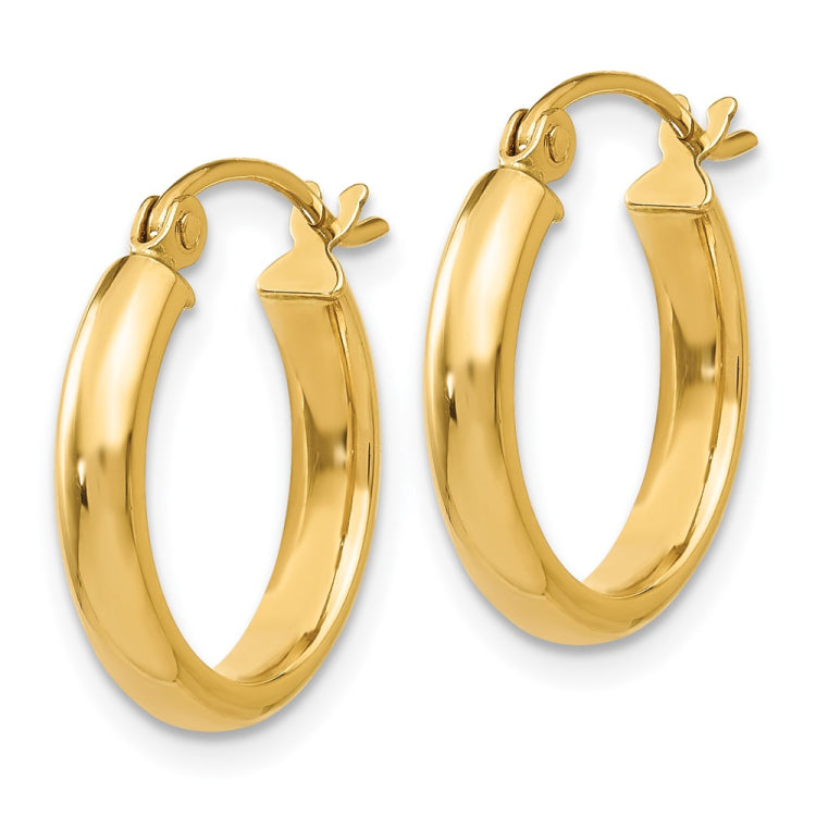 14k 2.75x12mm Round Tube Hoop Earrings 14k 2.75x12mm Round Tube Hoop Earrings
