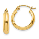 14k 3.75x17mm Round Tube Hoop Earrings
