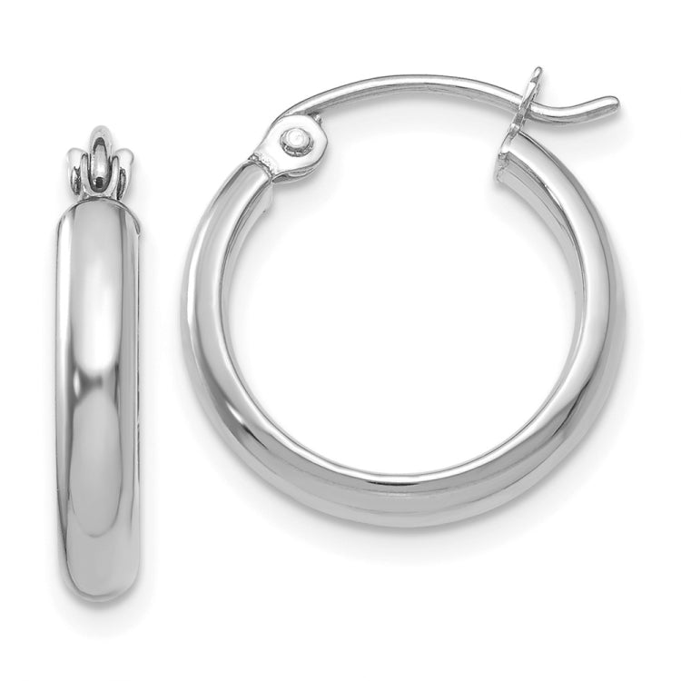 14k White Gold 2.75x16mm Polished Tube Hoop Earrings 14k White Gold 2.75x16mm Polished Tube Hoop Earrings