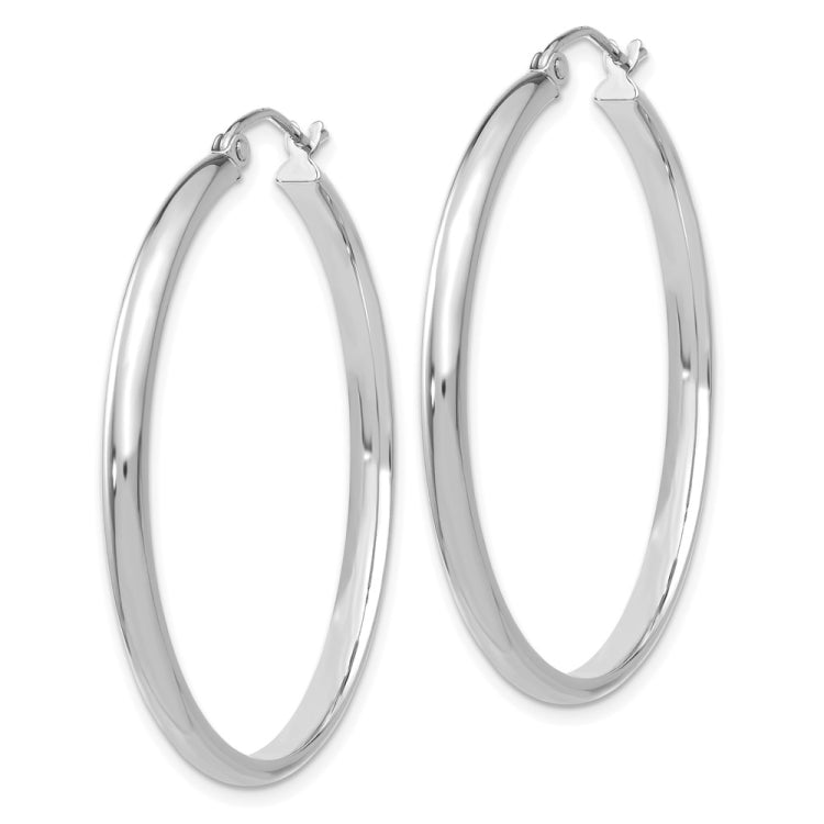 14k White Gold 2.75x35mm Polished Tube Hoop Earrings 14k White Gold 2.75x35mm Polished Tube Hoop Earrings
