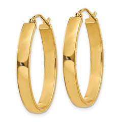 14k 4x30mm Lightweight Oval Tube Hoop Earrings 14k 4x30mm Lightweight Oval Tube Hoop Earrings