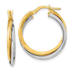 14k Two Tone Polished Double Hoops 14k Two Tone Polished Double Hoops