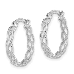 14k White Gold Polished Intertwined Filigree Hoop Earrings 14k White Gold Polished Intertwined Filigree Hoop Earrings