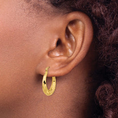 14k 3.5x22mm Polished Diamond-cut Tapered Hollow Hoop Earrings 14k 3.5x22mm Polished Diamond-cut Tapered Hollow Hoop Earrings