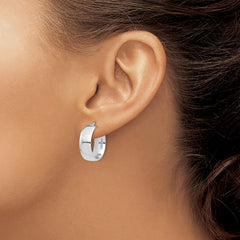 14k White Gold 7x20mm High Polished Tube Hoop Earrings 14k White Gold 7x20mm High Polished Tube Hoop Earrings