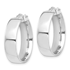 14k White Gold High Polished 7mm Hoop Earrings 14k White Gold High Polished 7mm Hoop Earrings