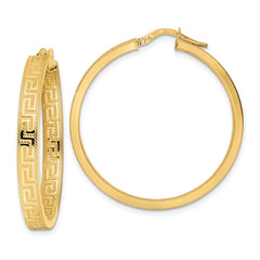 14K Greek Key Hoop Earrings 14K Greek Key Hoop Earrings