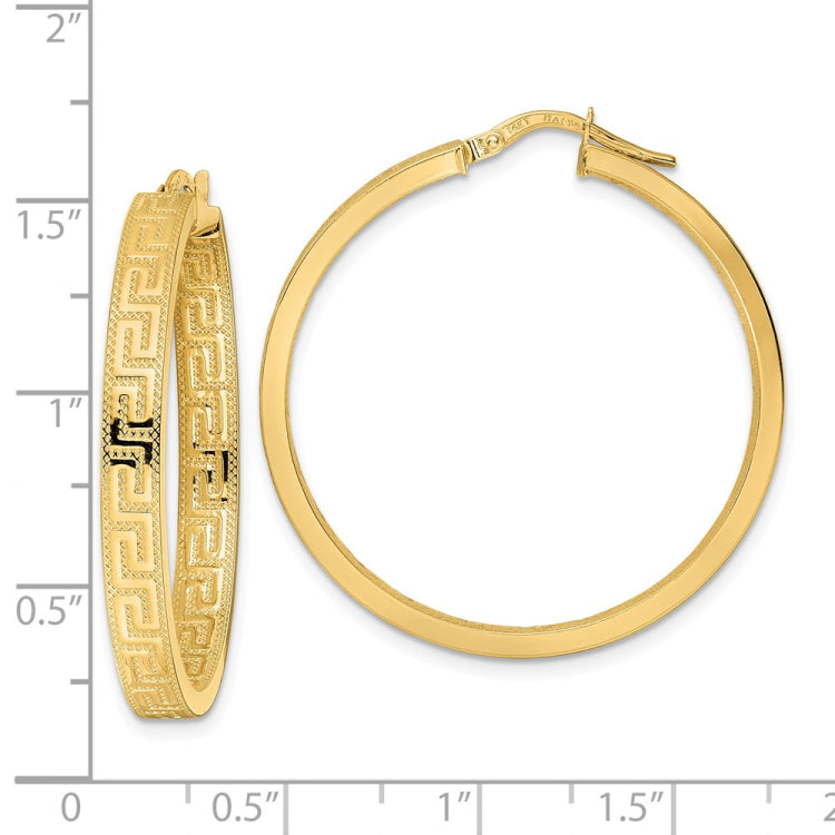 14K Greek Key Hoop Earrings 14K Greek Key Hoop Earrings