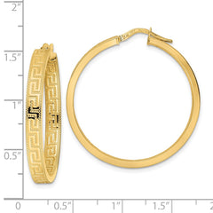 14K Greek Key Hoop Earrings 14K Greek Key Hoop Earrings