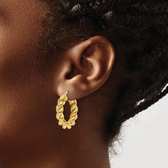 14ky Polished 5.3mm Hollow Twisted Round Hoop Earrings 14ky Polished 5.3mm Hollow Twisted Round Hoop Earrings
