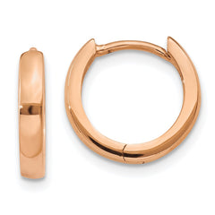 14k Rose Gold 1.8mm Round Hinged Hoop Earrings 14k Rose Gold 1.8mm Round Hinged Hoop Earrings