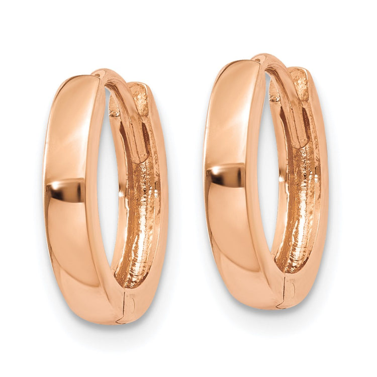 14k Rose Gold 1.8mm Round Hinged Hoop Earrings 14k Rose Gold 1.8mm Round Hinged Hoop Earrings