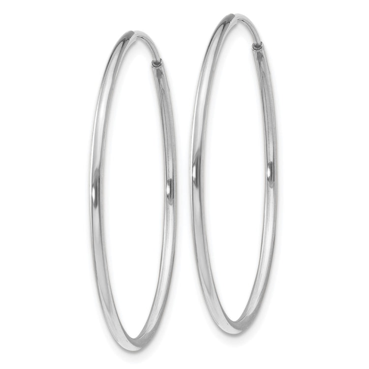 14k White Gold 1.2x30mm Polished Endless Tube Hoop Earrings 14k White Gold 1.2x30mm Polished Endless Tube Hoop Earrings