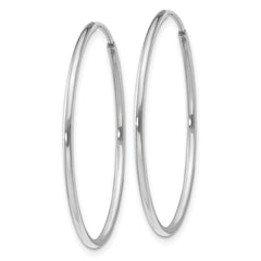 14k White Gold 1.2x30mm Polished Endless Tube Hoop Earrings 14k White Gold 1.2x30mm Polished Endless Tube Hoop Earrings