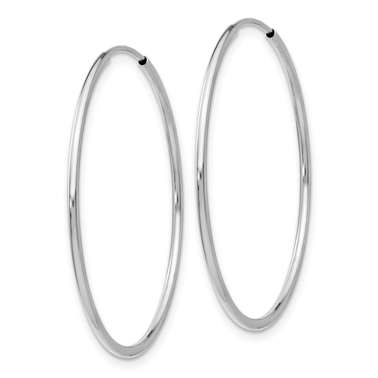 14k White Gold 1.2x34mm Polished Endless Tube Hoop Earrings 14k White Gold 1.2x34mm Polished Endless Tube Hoop Earrings