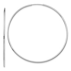 14k White Gold 1.2x54mm Polished Endless Tube Hoop Earrings 14k White Gold 1.2x54mm Polished Endless Tube Hoop Earrings