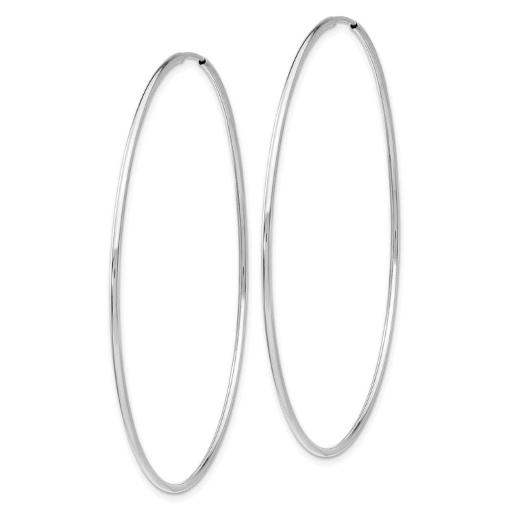 14k White Gold 1.2x60mm Polished Endless Tube Hoop Earrings 14k White Gold 1.2x60mm Polished Endless Tube Hoop Earrings