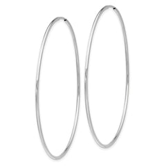 14k White Gold 1.2x60mm Polished Endless Tube Hoop Earrings 14k White Gold 1.2x60mm Polished Endless Tube Hoop Earrings