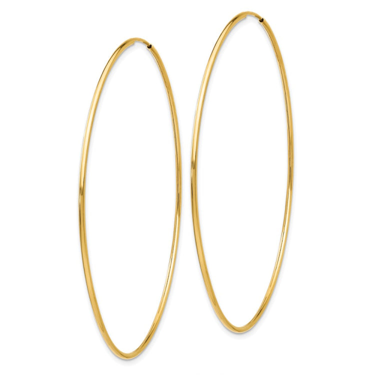 14k 1.2x63mm Polished Endless Tube Hoop Earrings 14k 1.2x63mm Polished Endless Tube Hoop Earrings