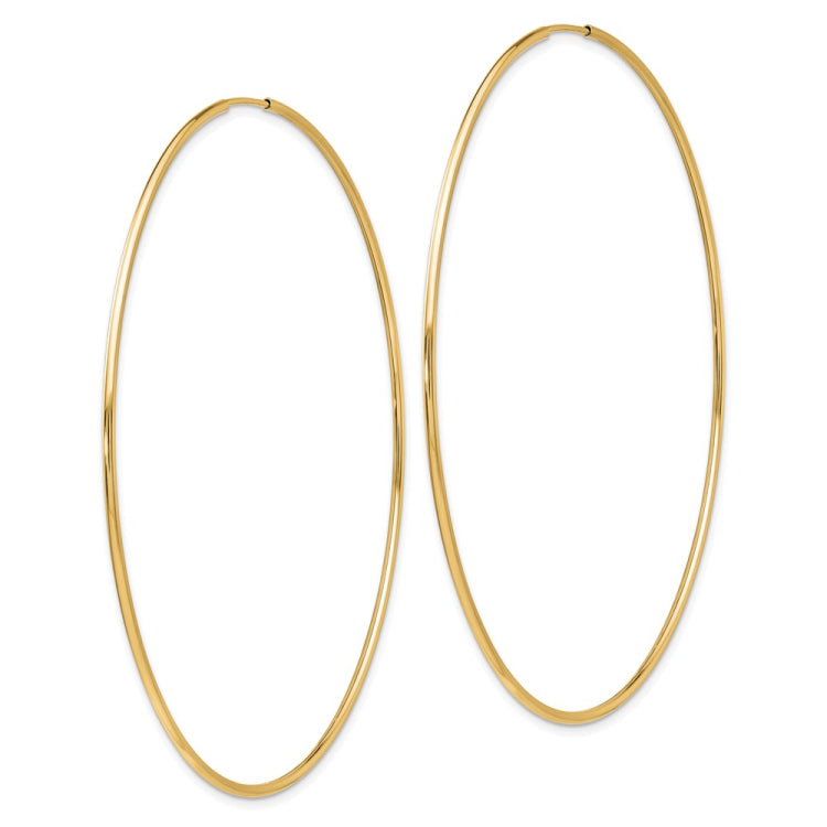 14k 1.2x69mm Polished Endless Tube Hoop Earrings 14k 1.2x69mm Polished Endless Tube Hoop Earrings