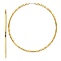 14K 2x70mm Polished Endless Tube Hoop Earrings 14K 2x70mm Polished Endless Tube Hoop Earrings