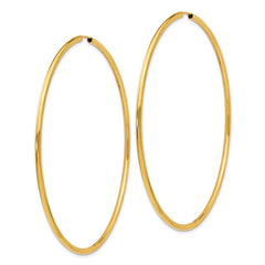 14K 2x70mm Polished Endless Tube Hoop Earrings 14K 2x70mm Polished Endless Tube Hoop Earrings