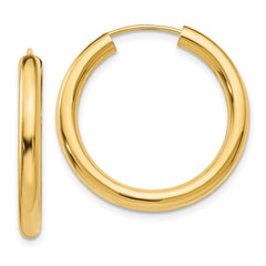 14k 3.00x25mm Polished Endless Tube Hoop Earrings 14k 3.00x25mm Polished Endless Tube Hoop Earrings