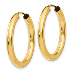 14k 3.00x25mm Polished Endless Tube Hoop Earrings 14k 3.00x25mm Polished Endless Tube Hoop Earrings
