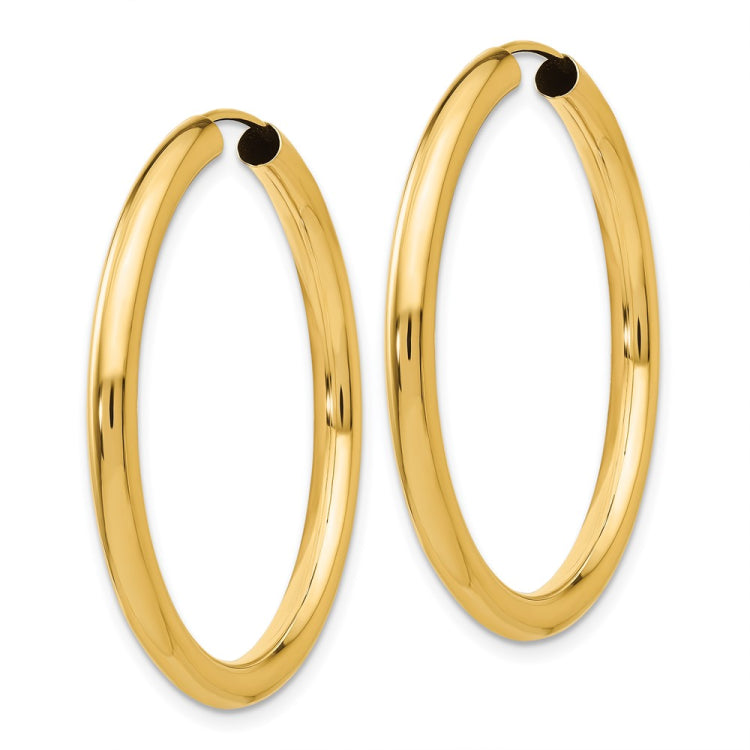 14k 3.00x35mm Polished Endless Tube Hoop Earrings 14k 3.00x35mm Polished Endless Tube Hoop Earrings