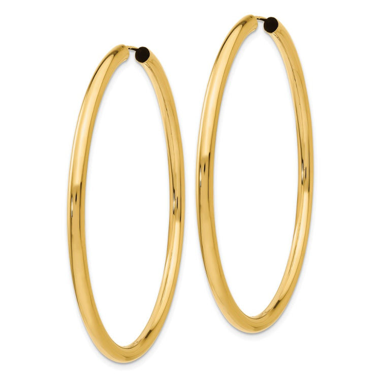 14k 3.00x55mm Polished Endless Tube Hoop Earrings 14k 3.00x55mm Polished Endless Tube Hoop Earrings
