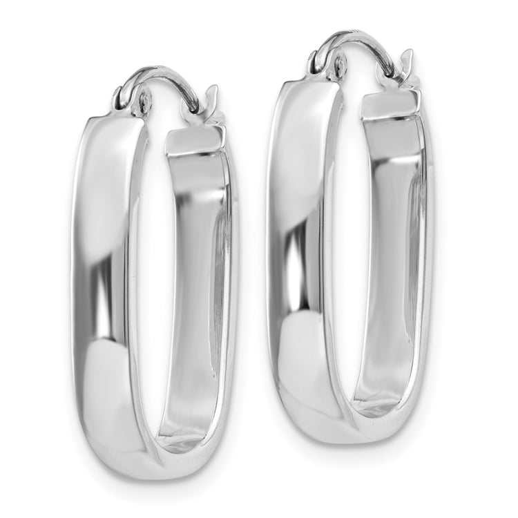 14k White Gold Polished Oval Tube Hoop Earrings 14k White Gold Polished Oval Tube Hoop Earrings