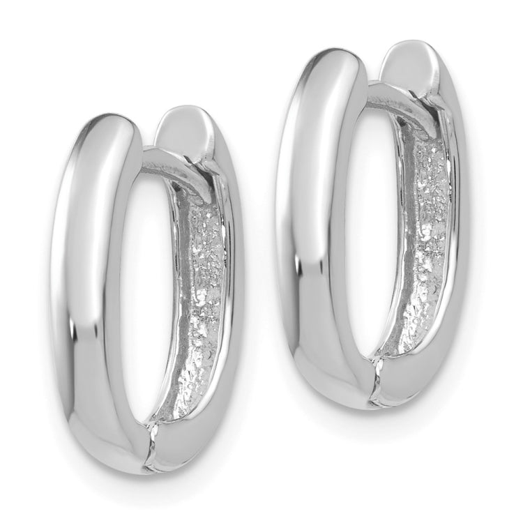 14k White Gold Oval Hinged Hoop Earrings 14k White Gold Oval Hinged Hoop Earrings