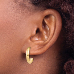 14k Polished 3.5mm J-Hoop Earrings 14k Polished 3.5mm J-Hoop Earrings