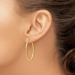 14K Polished and Textured Hoop Earrings 14K Polished and Textured Hoop Earrings
