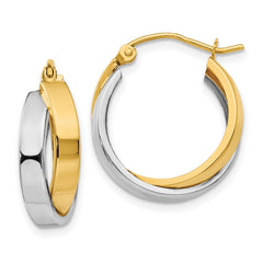 14k Two-tone Polished Double Hoop Earrings 14k Two-tone Polished Double Hoop Earrings
