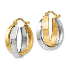 14k Two-tone Polished Double Hoop Earrings 14k Two-tone Polished Double Hoop Earrings