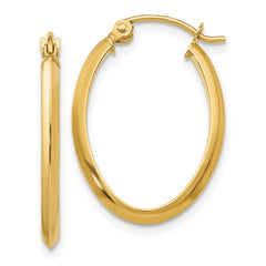 14k 2mm Oval Hoop Earrings 14k 2mm Oval Hoop Earrings