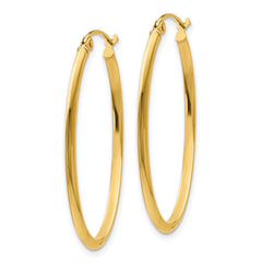 14k 2x35mm Oval Tube Hoop Earrings 14k 2x35mm Oval Tube Hoop Earrings